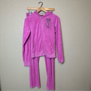 Juicy Couture Women’s Vintage T2K Velour Jacket and Pants Set Size L/XL
